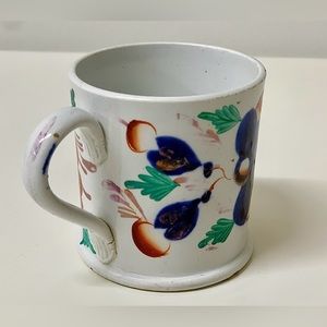 Early 19th Century Antique Gaudy Welsh GRAPE Pattern Lustreware Child's Mug